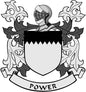 3-inch coat of arms magnet with black-and-white shield crest and POWER ribbon