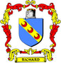 Richard family crest coat of arms magnet with blue shield and “RICHARD” banner