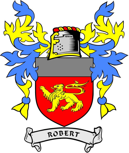 Robert Family Crest 3" Coat of Arms Round Magnet