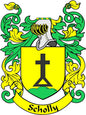 3-inch Scholly family crest coat of arms magnet with yellow shield and black cross