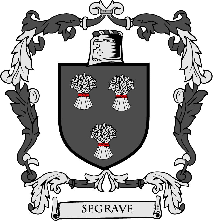 Segrave Family Crest 3" Coat of Arms Pinback