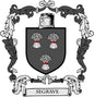 Segrave coat of arms crest magnet with dark shield and red tree emblem, 3-inch