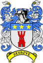 3-inch family crest arms coat arms magnet with blue, yellow stars, red castle shield