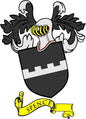 Spence family crest coat of arms magnet with dark shield and gold banner
