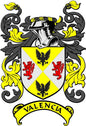 Valencia family crest coat of arms magnet with yellow shield and red lion accents