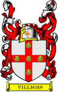 Villiers family crest coat arms magnet with red-and-white shield and VILLIERS banner