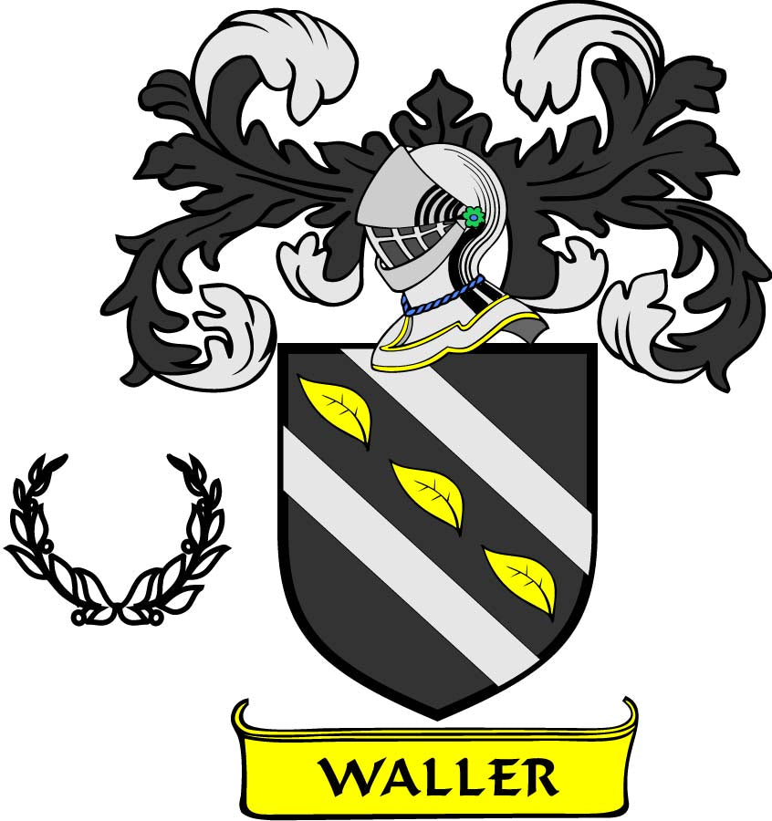 Waller Family Crest 3" Coat of Arms Round Magnet