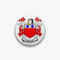 3-inch round Walmesley crest arms magnet with red shield and blue accents