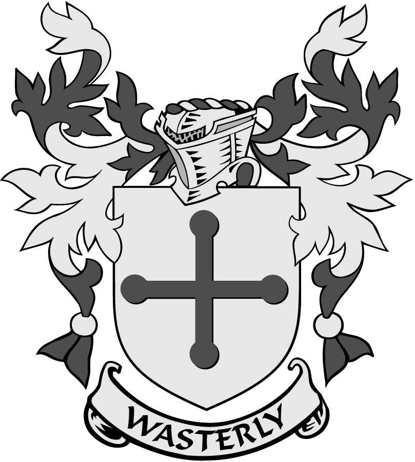 Wasterly Family Crest 3" Coat of Arms Pinback