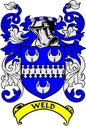 3-inch Weld family crest coat-of-arms magnet with blue shield and “WELD” banner