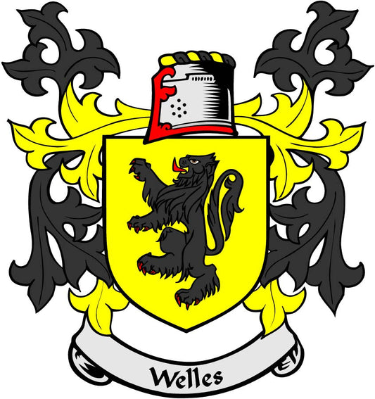 Welles Family Crest 3" Coat of Arms Round Magnet