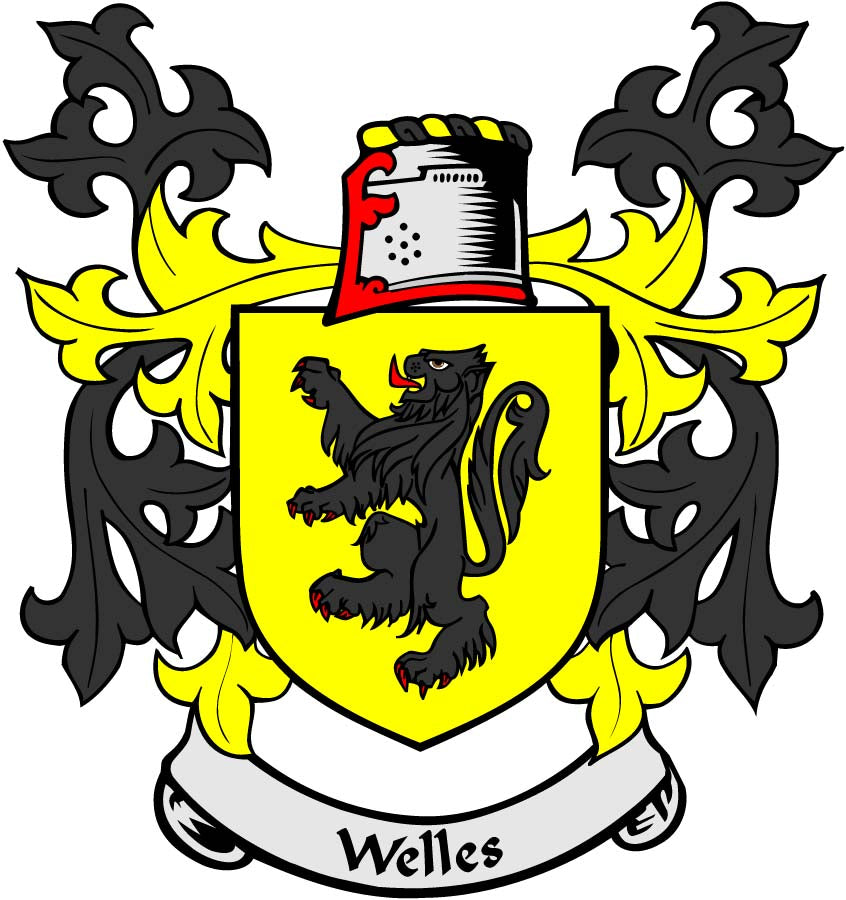 Welles Family Crest 3" Coat of Arms Pinback