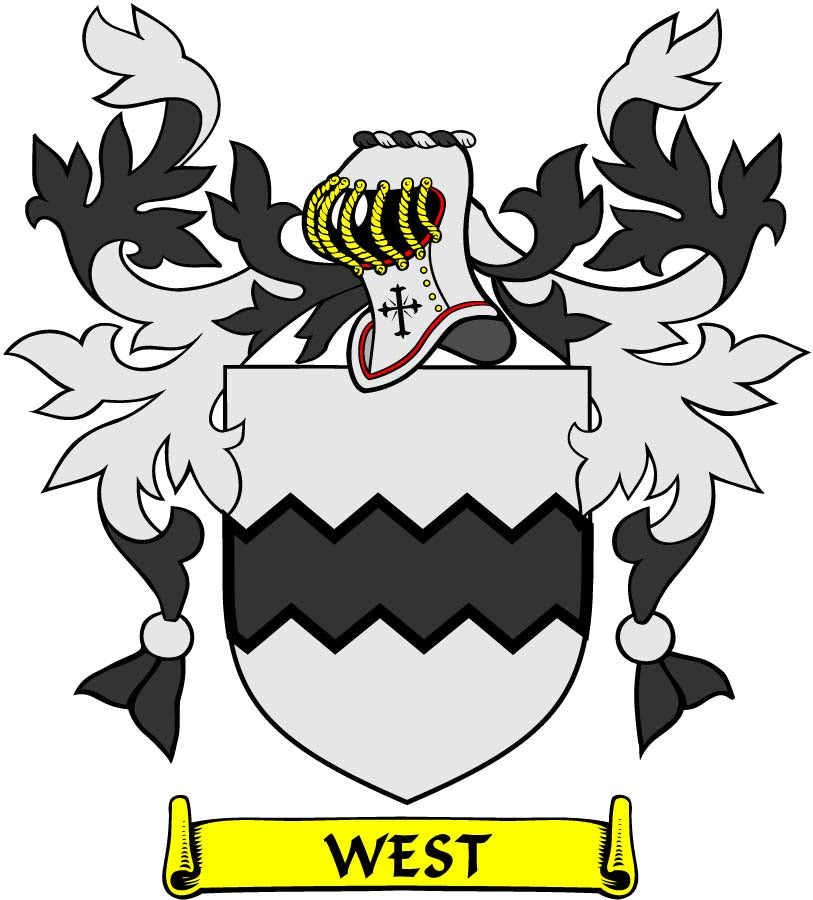 West Family Crest 3" Coat of Arms Round Magnet