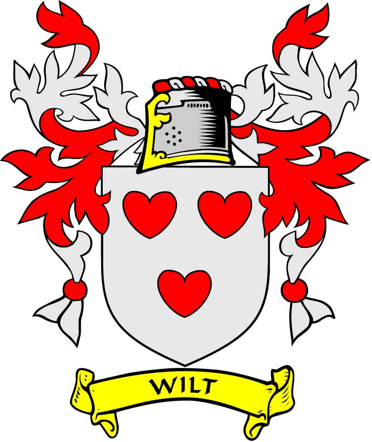 Wilt Family Crest 3" Coat of Arms  Pinback