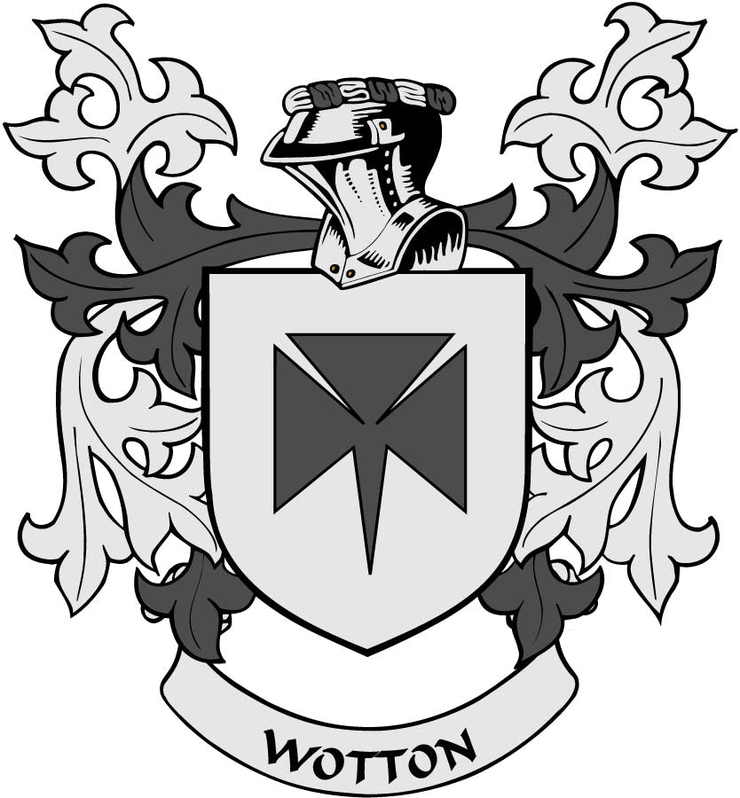 Armoiries de la famille Wotton, 3 pouces, pinback