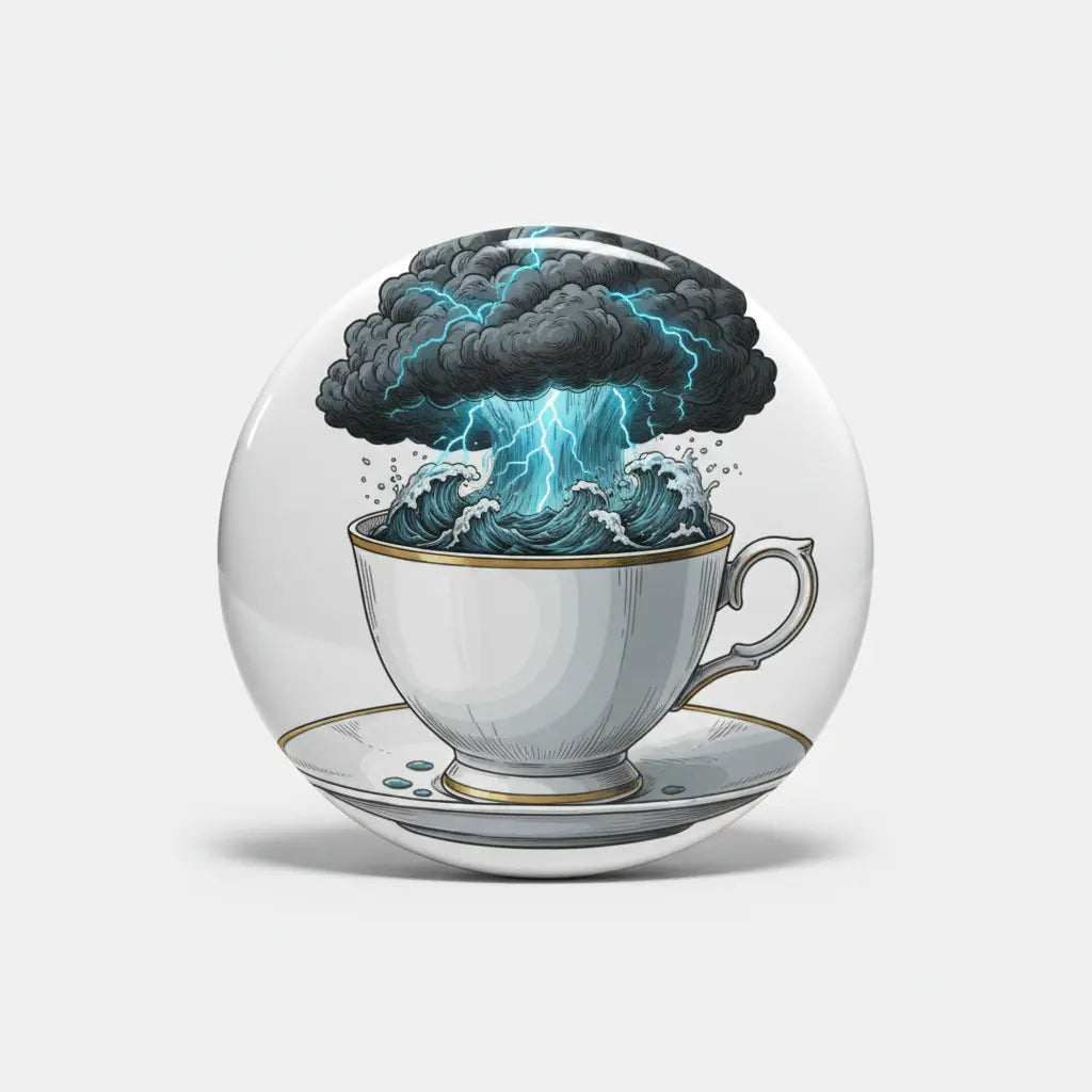 A storm in a teacup Pin Button 2.25-inch - mypinbacks.com