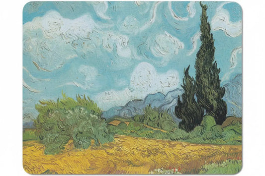 A Wheatfield with Cypresses Mousepad - My Pinbacks