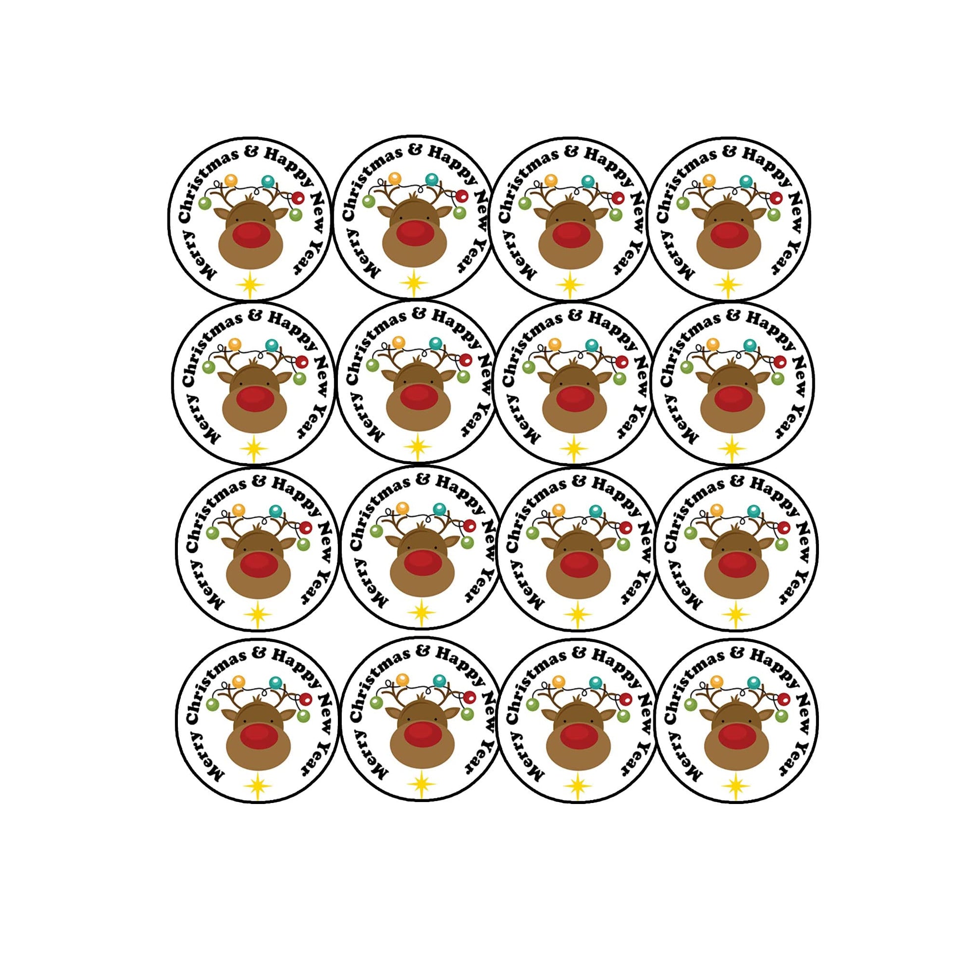 Merry Christmas and Happy New Year Pinback Button, 2.25-inch LARGE Default Title