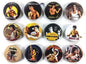 Assorted round BRUCE LEE collectible pins with character artwork, set of 12