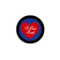 2.25-inch pinback button with black rim, blue center, red heart, "I Love Earl".