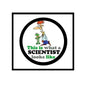 1.25-inch pinback badge with cartoon scientist and text “This is what a SCIENTIST looks like”