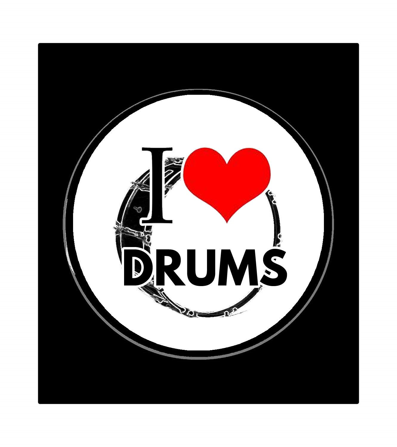 I Love Drums Pinback Badge 1.25-inch Default Title