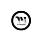 2.25-inch cow pinback button with black ring, 'Td tip that!' text and cow graphic