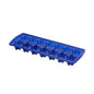 Blue silicone ice cube tray with star-shaped molds