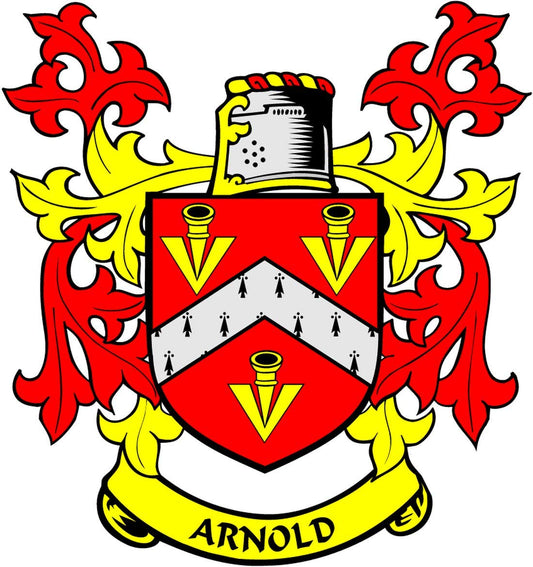 Arnold 2 Family Crest 3" Coat of Arms Fridge Round Magnet