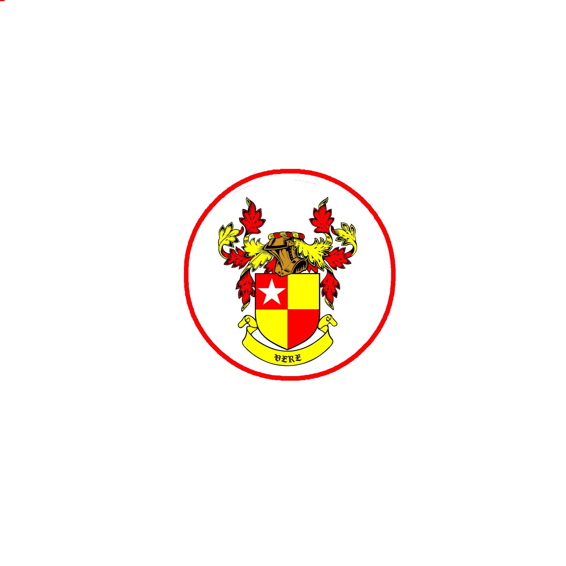 Vere Family Crest 3-inch Coat of Arms Round Pinback Badge Default Title