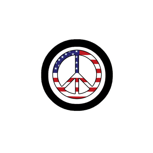USA Flag Peace and Love Symbol Pinback 2.25-inch Default Title
