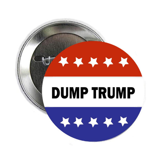 Dump Trump 12 Pcs Stars and Stripes Voting Style 2.25" Pinback for Jackets, Backpacks