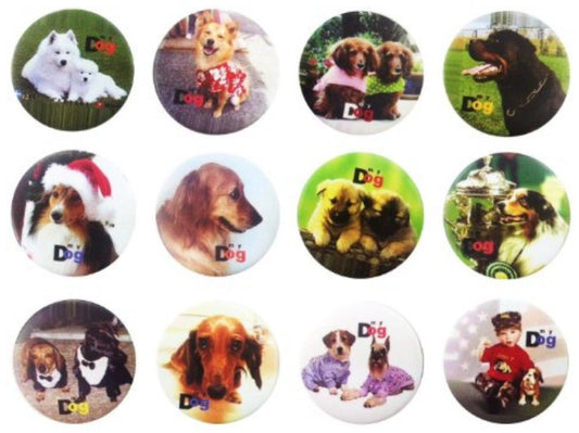 Dog Puppy Cute Fan #2 Awesome Quality Lot 12 New Pins Buttons Badge Brooch 1.25"