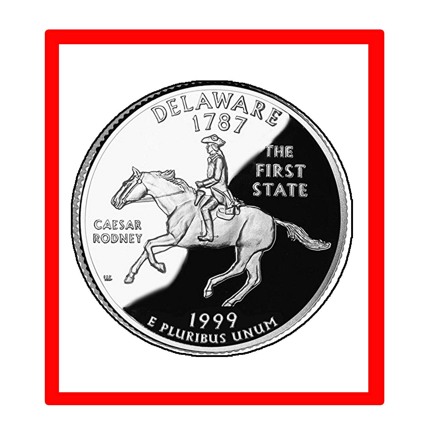 Delaware State Fridge Magnet 2.25" USA Quarter Coin