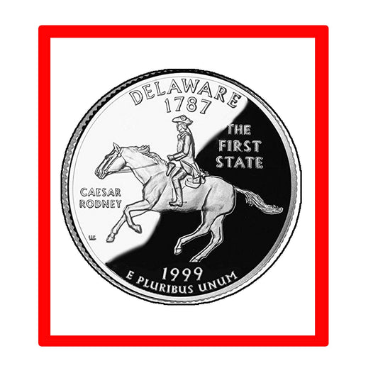 Delaware State Fridge Magnet 2.25" USA Quarter Coin