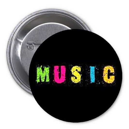Music Colorful Word 1.25-inch Pinback Button Pin Default Title