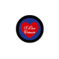2.25-inch pinback button with black rim, blue center, red heart and "I Love Veronica" text