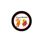 Round Cool Beans pinback button with cartoon bean characters