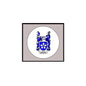 3-inch Ashley family crest coat-of-arms magnet, round blue shield with ribbon details