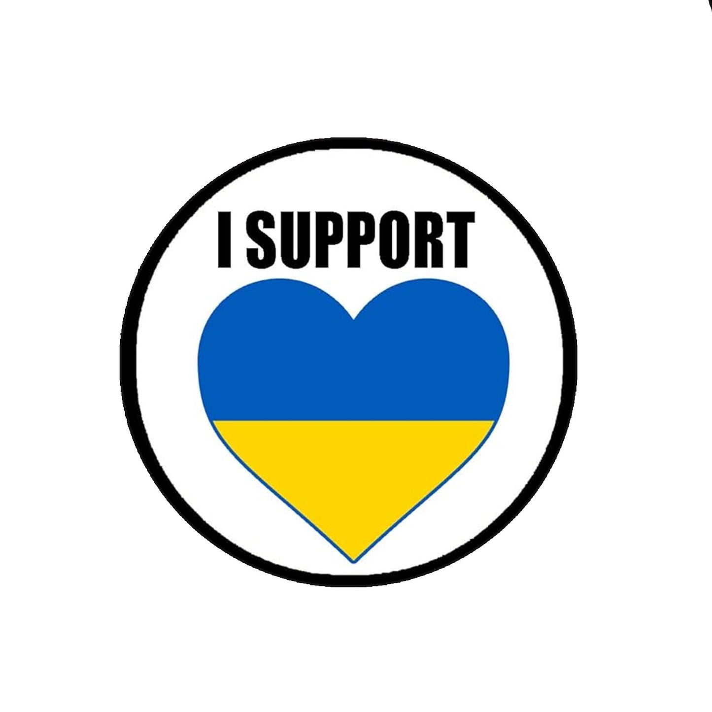 I Support Ukraine 2.25-inch Pinback Pin Backs, Badges - 12 Pcs Set