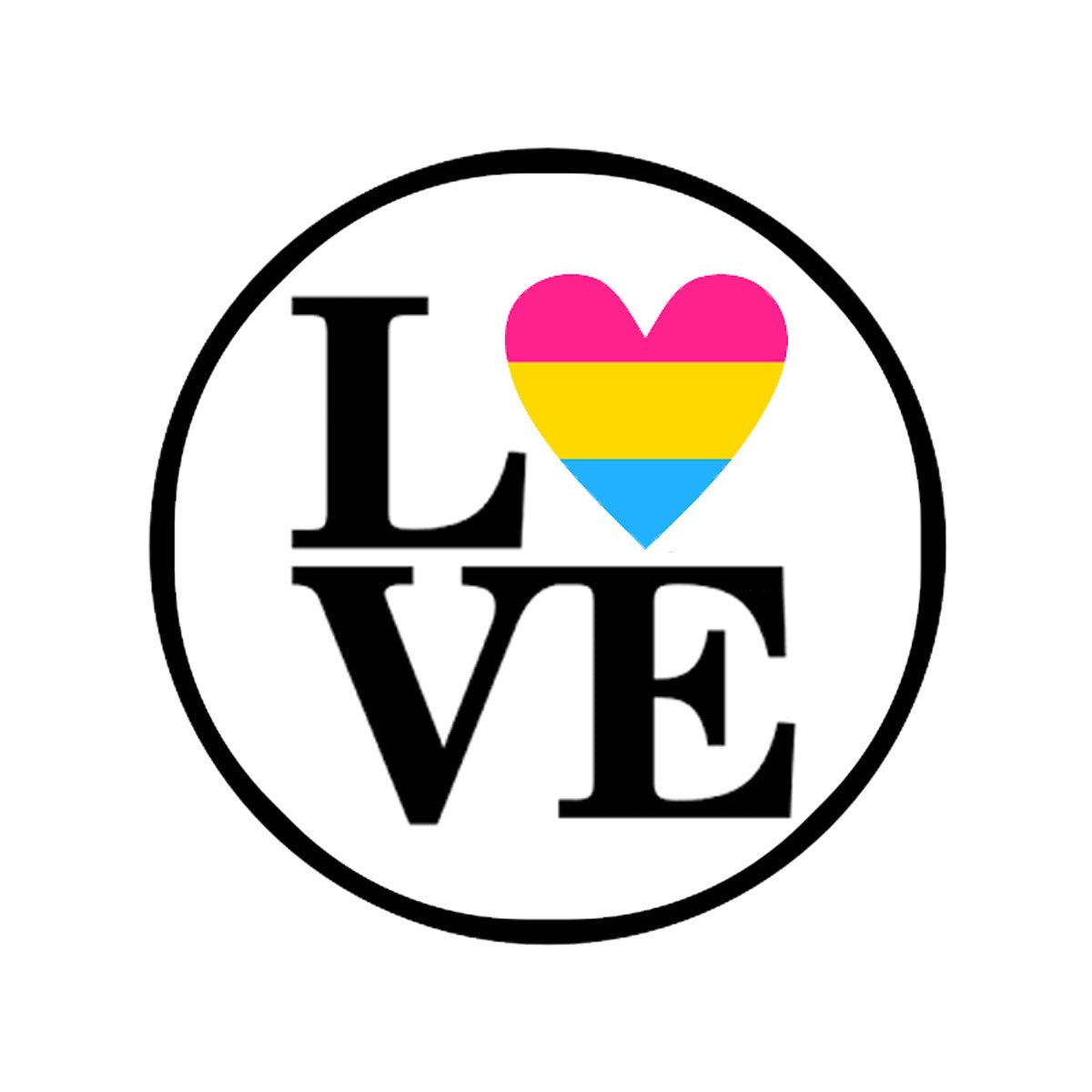 Pansexual Love Flag Heart Pinback 1.25-inch Default Title
