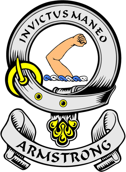 Armstrong 1 Family Crest 3" Coat of Arms Fridge Round Magnet
