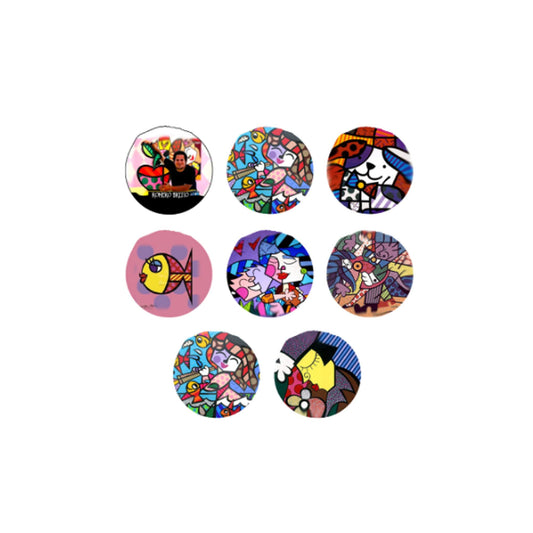Britto Neo-pop artist 8 Pcs Pinback Button 1.25" Pinback or Jackets, Backpacks, etc.