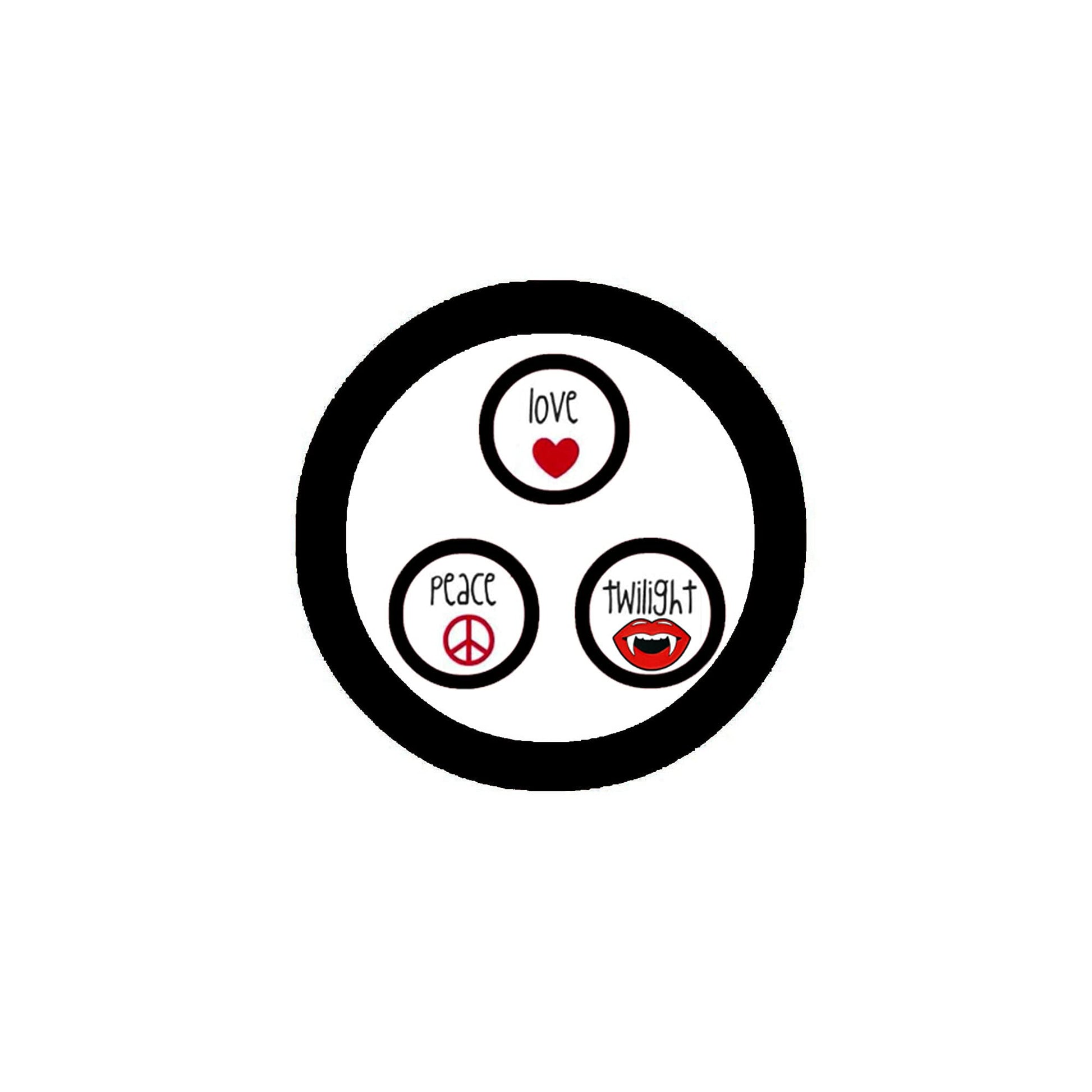 Peace Love Twilight 1.25-inch Pinback Button Pin Brooch set 3 Default Title