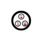 Set of 3 pinback buttons: love heart, peace sign, twilight lips logo