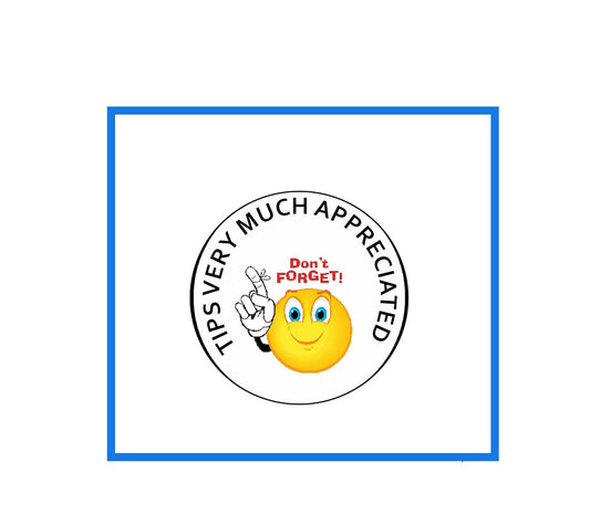 Tips very much appreciated Pin-back Badge 2.25" for Jackets, Backpacks, etc.