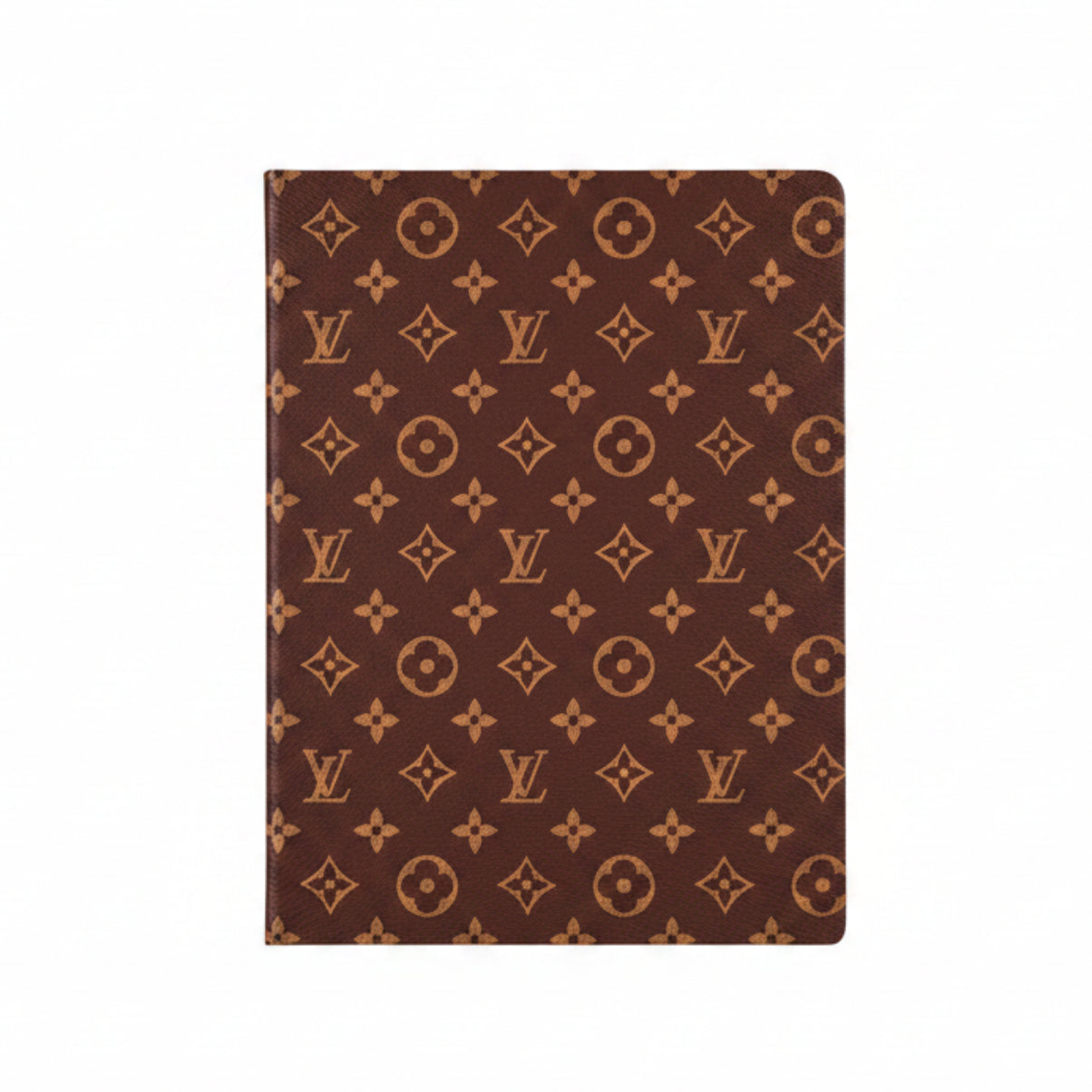 Maroon passport cover holder with repeating gold geometric pattern