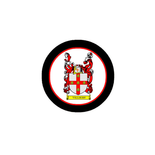 Villiers Family Crest 3-inch Coat of Arms Round Pinback Badge Brooch Pin Back Default Title