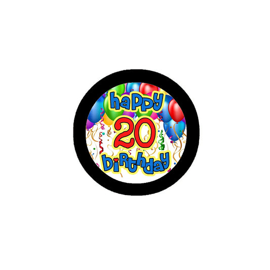 Happy 20th Birthday Pinback 2.25-inch Badge Default Title
