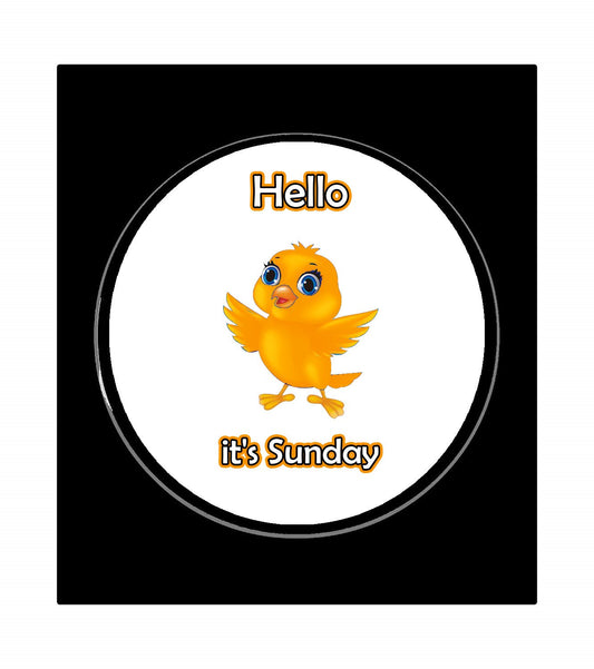 Hello It's Sunday Pin-back Badge 1.25-inch Pinback badge pin